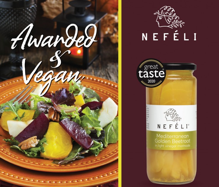 Nefeli Mediterranean Golden Beetroot in light vinegar marinade, is among the Great Taste winners of 2020!!!