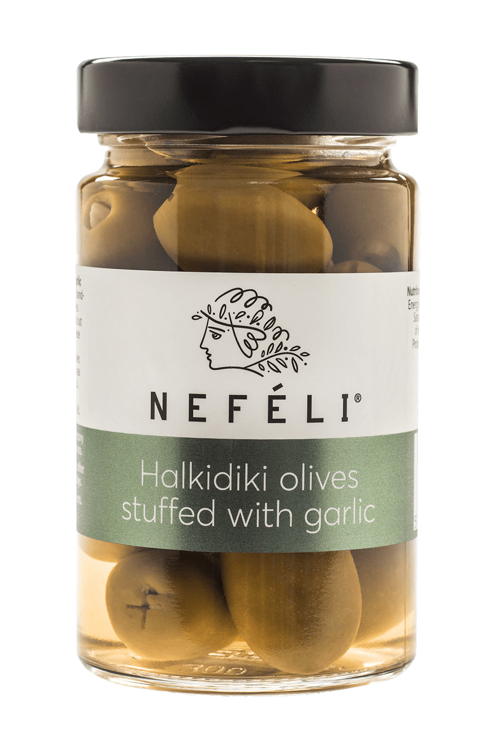 Halkidiki green olives stuffed with garlic
