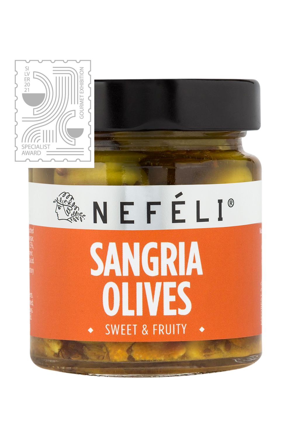 Halkidiki green olives pitted with tangerine and orange