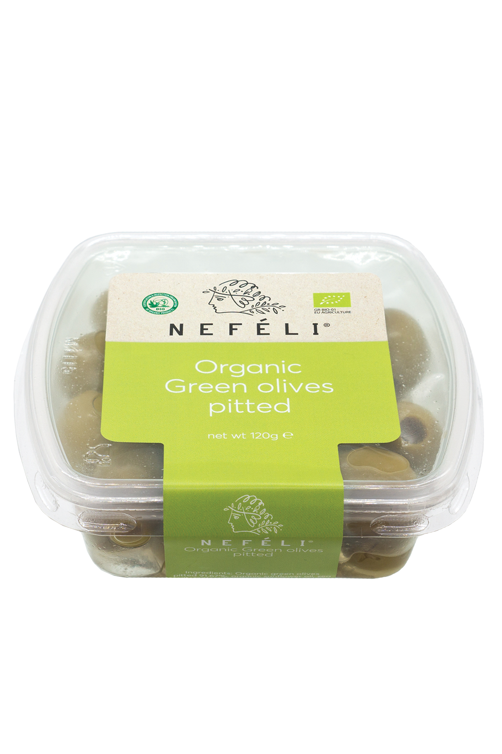 Organic Green olives pitted
