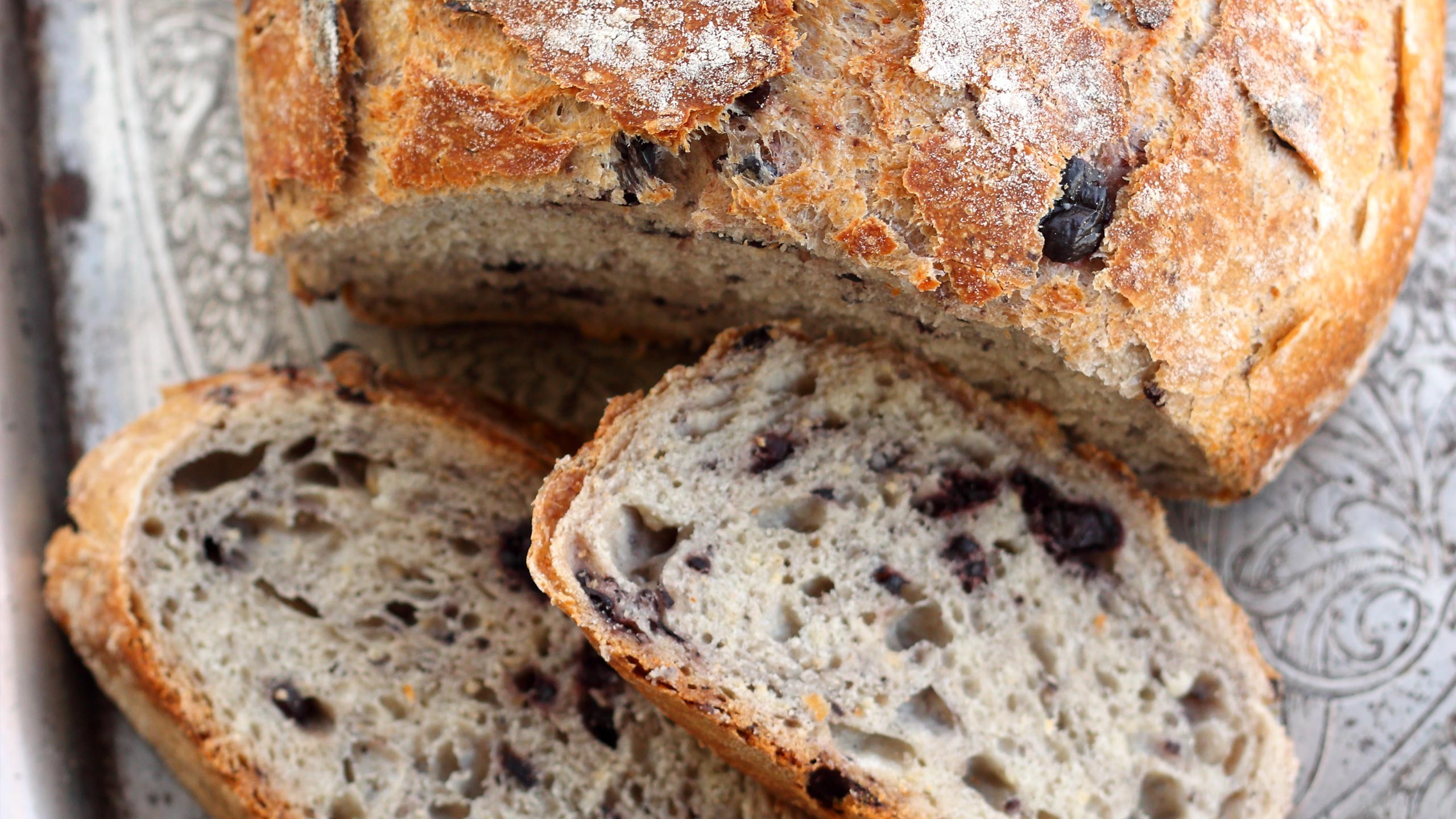 Traditional Greek bread with Nefeli Kalamata olives
